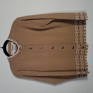 Vintage Amana Scandinavian Button Up Cardigan Sweater Size S/M Nordic Knit